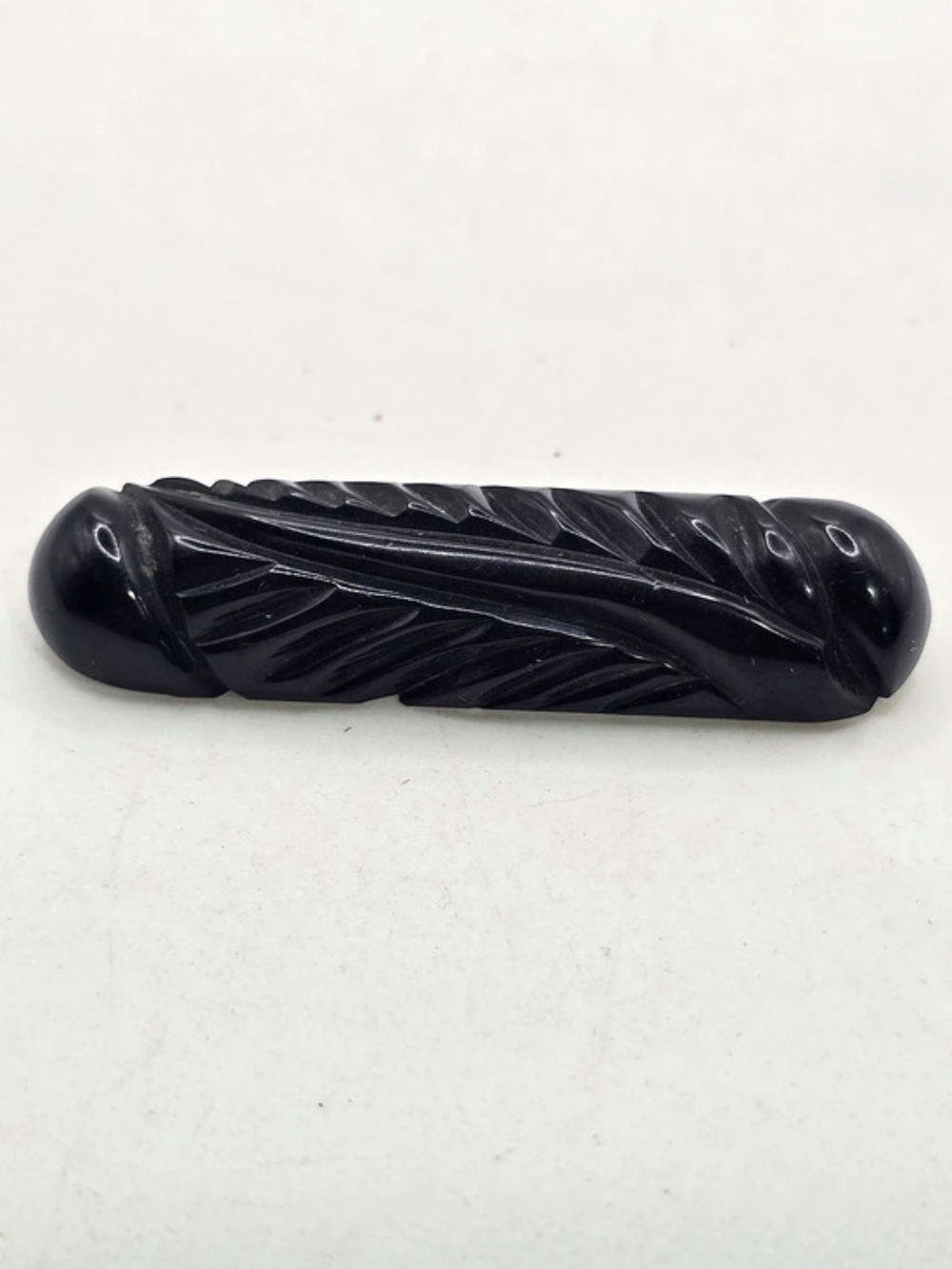 Vintage Bakelite Carved Deep Brown Brooch